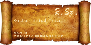 Retter Szidónia névjegykártya